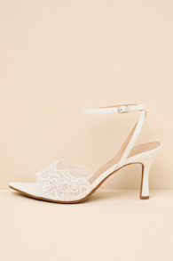 Regatta White Lace Ankle Strap High Heel Sandals 1