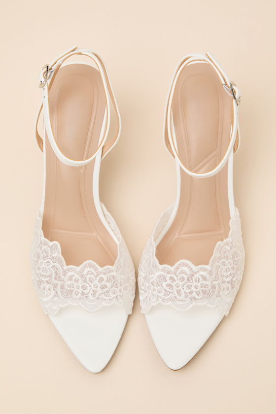 Regatta White Lace Ankle Strap High Heel Sandals 2