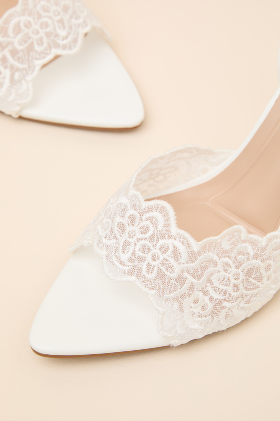 Regatta White Lace Ankle Strap High Heel Sandals - thumbnail 4