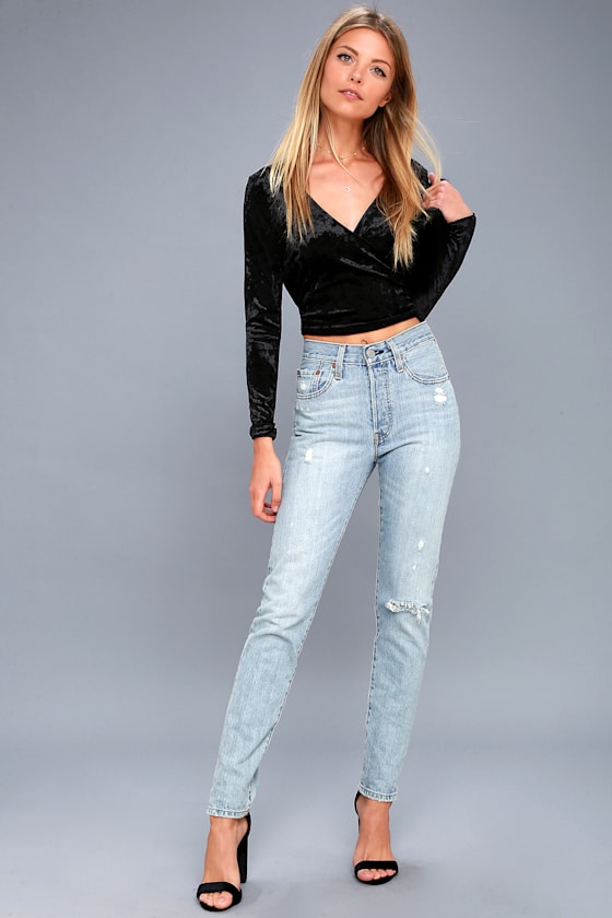 Wrap It Up Black Velvet Wrap Top 2