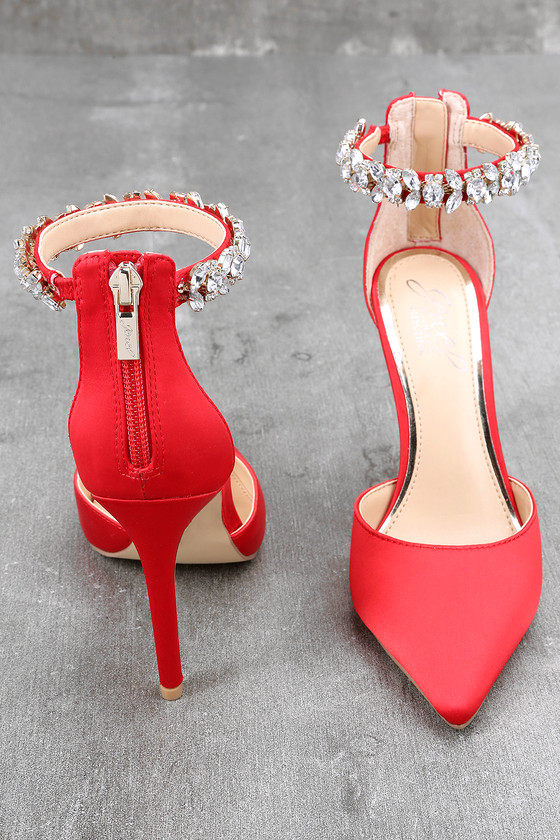 badgley mischka rhinestone heels