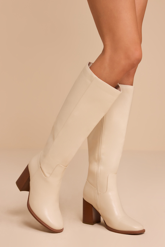 Conrad Ivory Knee-High Boots