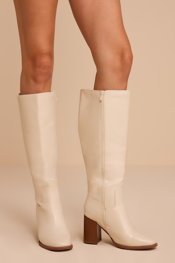 Conrad Ivory Knee-High Boots - thumbnail 3