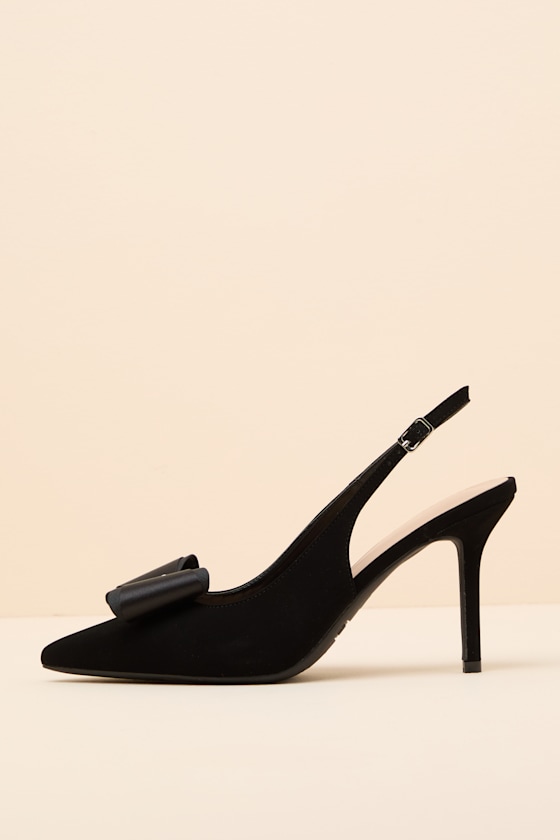 Salazar Black Pointed-Toe Slingback Pumps - thumbnail 2