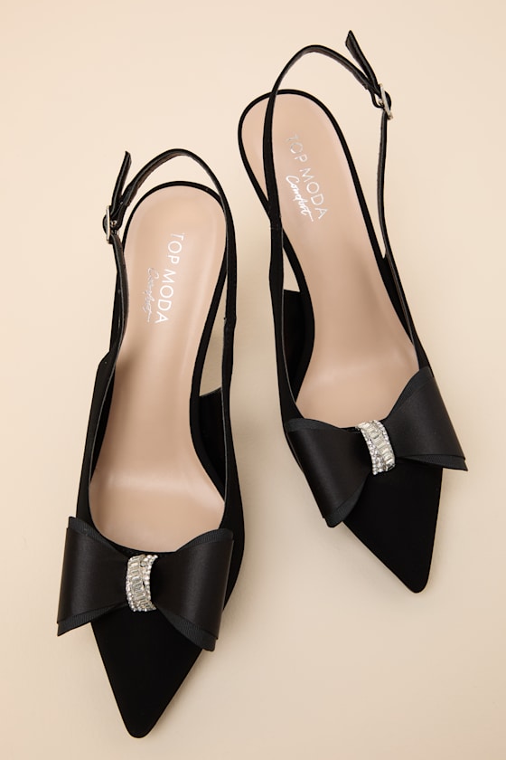 Salazar Black Pointed-Toe Slingback Pumps - thumbnail 4
