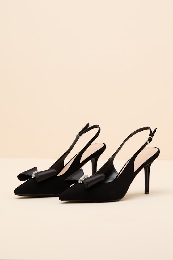 Salazar Black Pointed-Toe Slingback Pumps - thumbnail 5