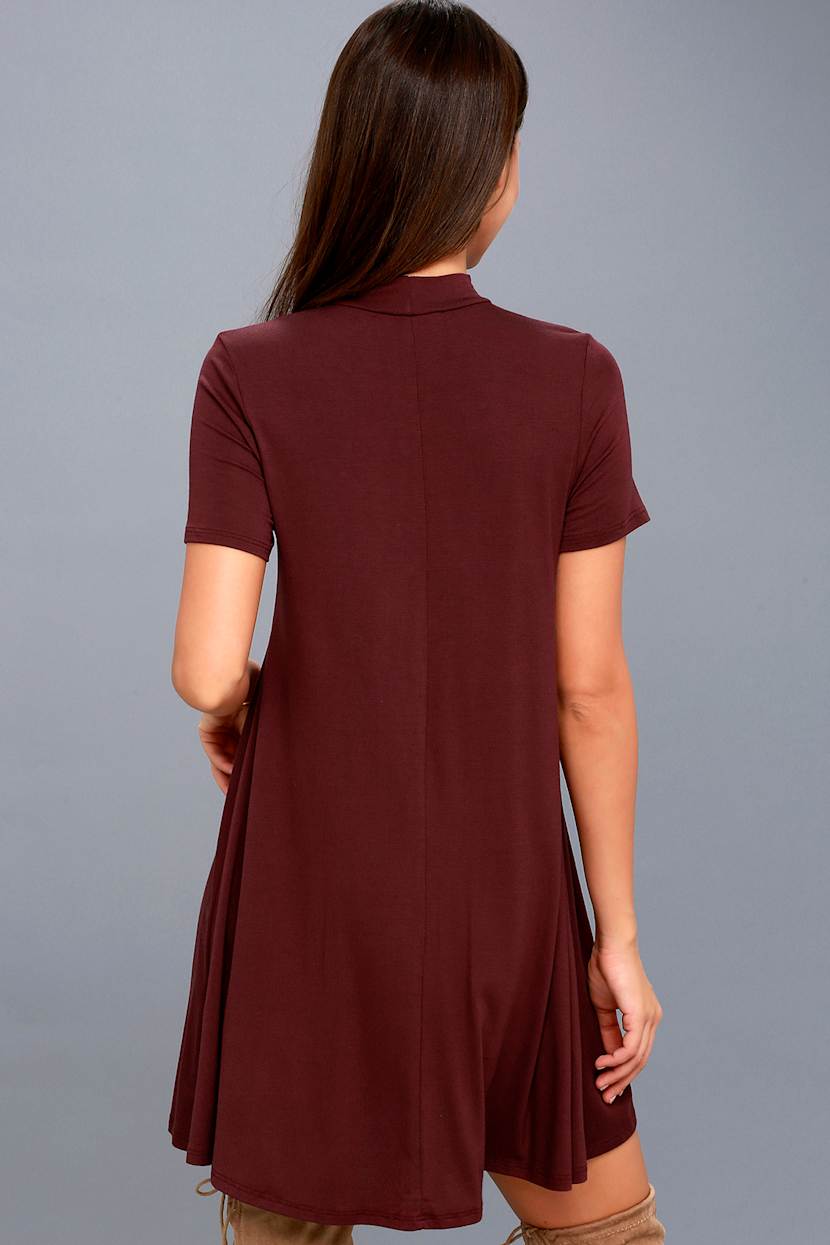 swing dress burgundy New FIT - Maneater Swing Dress in Burgundy main image 0