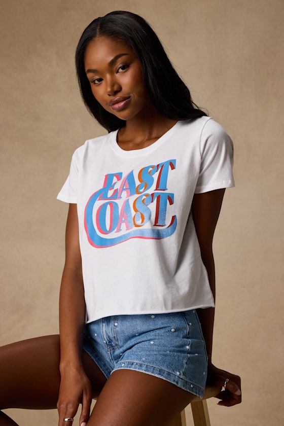 East Coast White Short Sleeve Graphic Tee 2