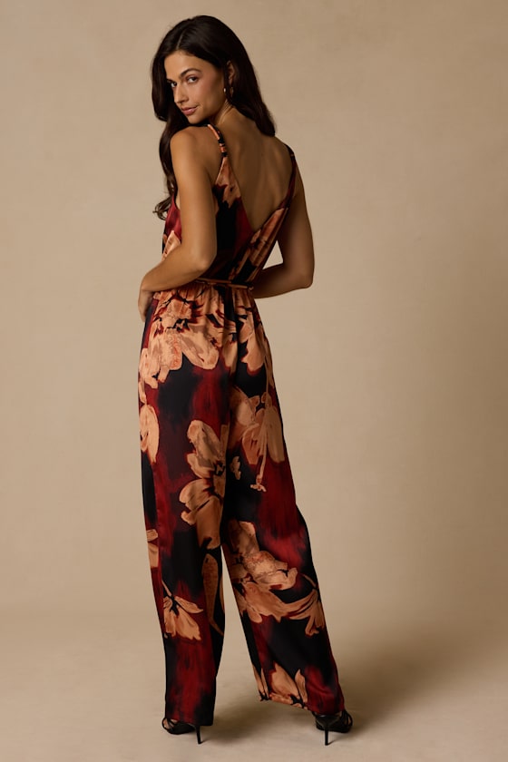 Nadia Black Floral Print Jumpsuit - thumbnail 3
