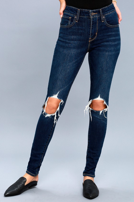 levi's 721 high rise skinny distressed