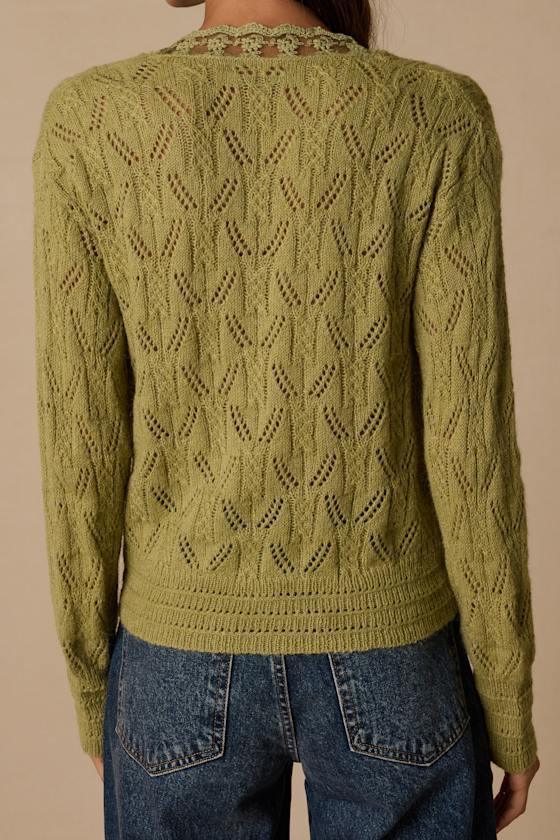 Buckley Green Lace Wrap Sweater Top - thumbnail 3