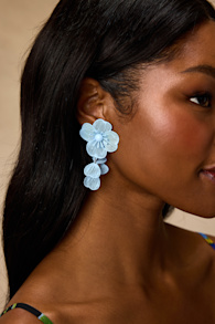 Elle Blue Floral Drop Earrings 1