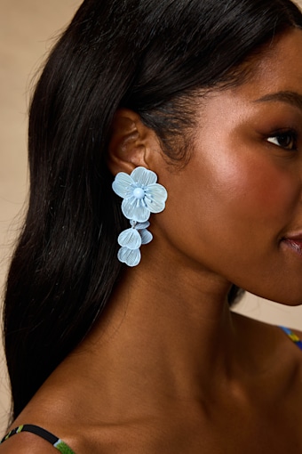 Elle Blue Floral Drop Earrings 1