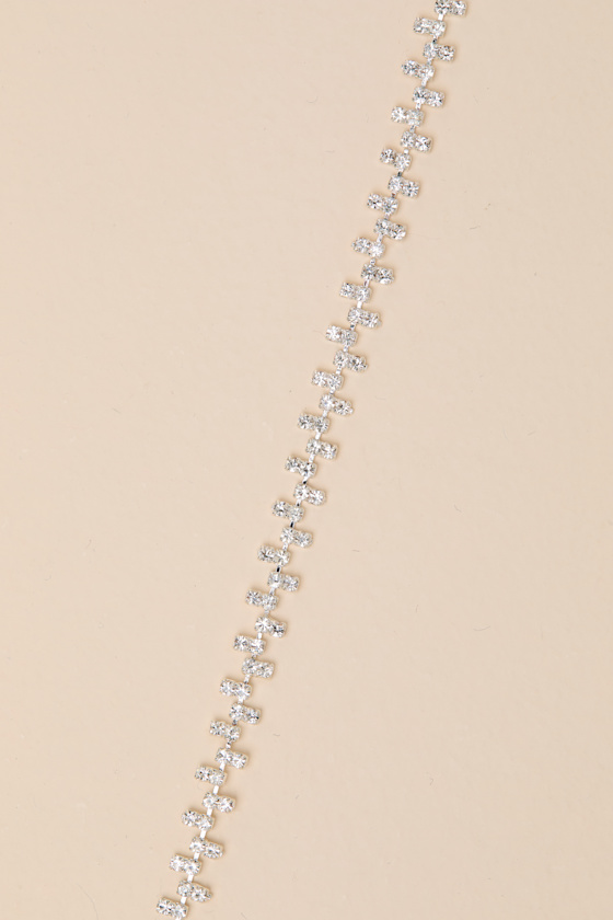 Praise Silver Rhinestone Choker Necklace - thumbnail 4