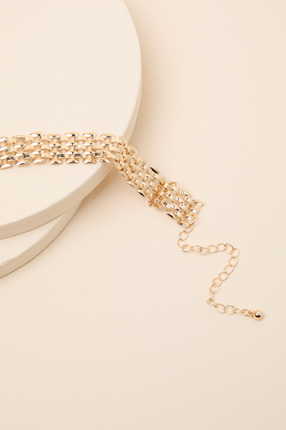 Briley Gold Panther Link Choker Necklace - thumbnail 4
