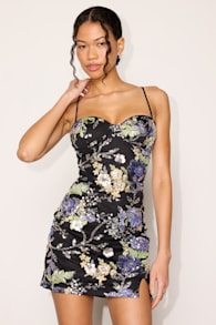 DR4467-1: BLACK/MULTI FLORAL 1