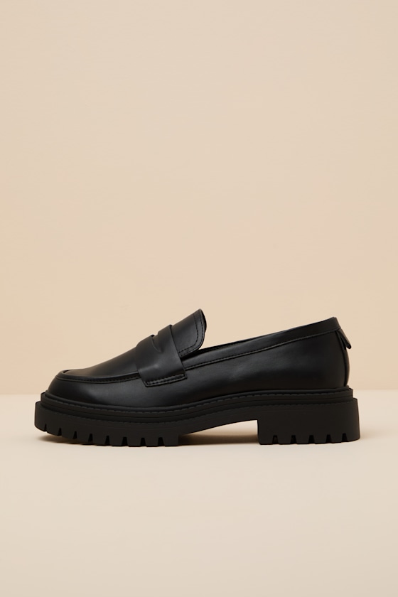 Henrik Black Platform Penny Loafers 1