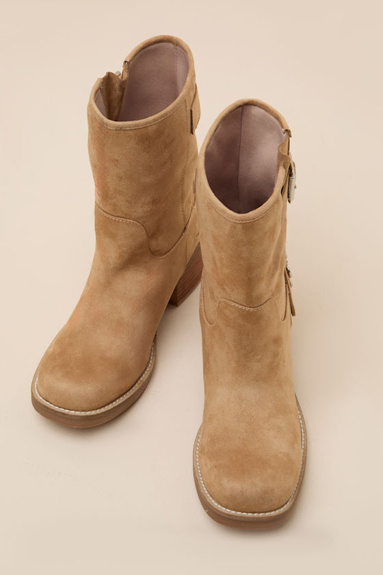 Mabel Tan Suede Ankle Boots - thumbnail 4