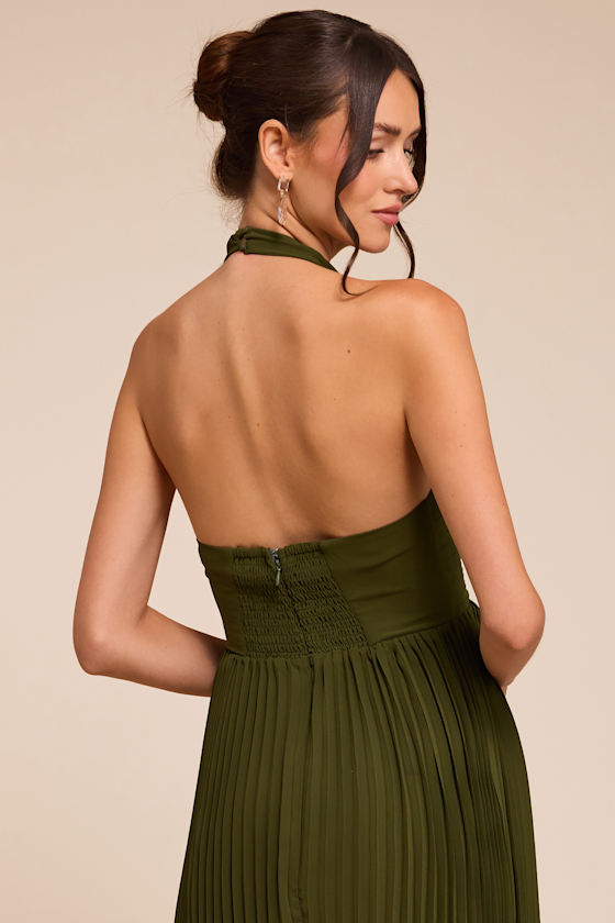 Gemma Olive Green Chiffon Maxi Dress - thumbnail 5