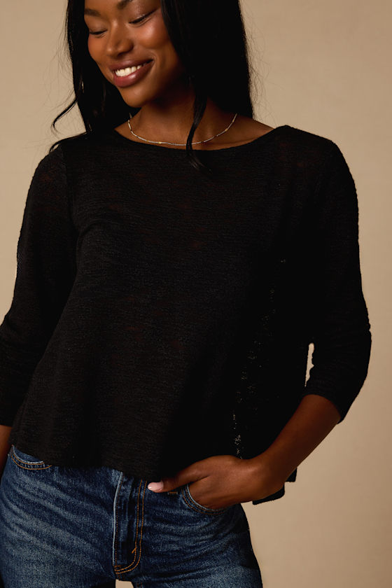 Wyatt Black Cross Back Sweater - thumbnail 4