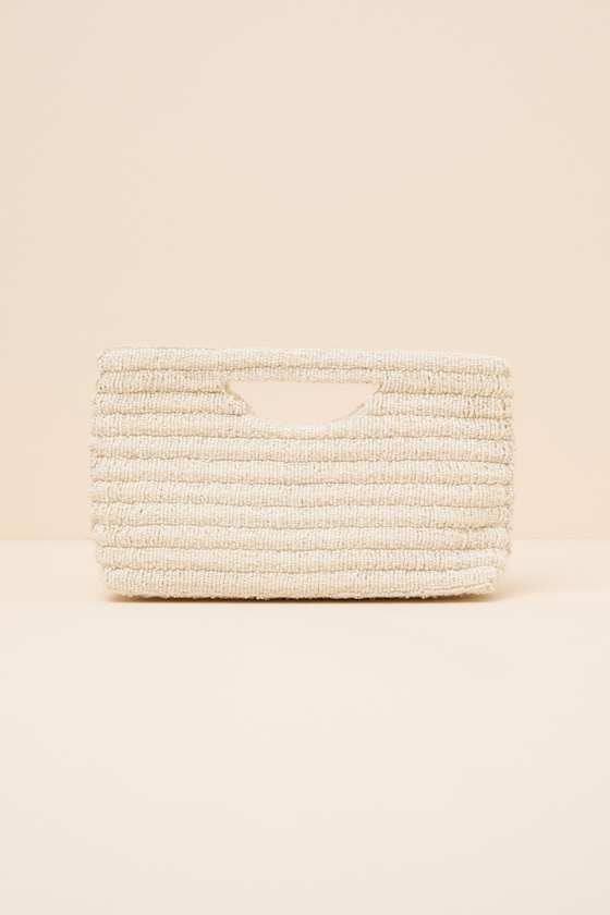 Silfra Teal Ivory Beaded Crossbody Clutch 2
