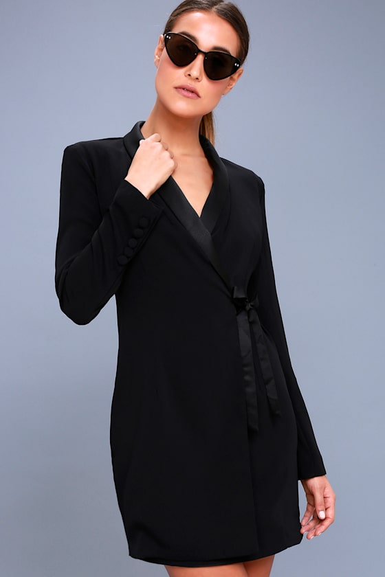 Style Savvy Black Wrap Blazer Dress 1