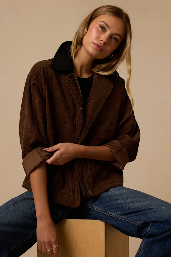 Ashcraft Brown Floral Corduroy Jacket - thumbnail 4