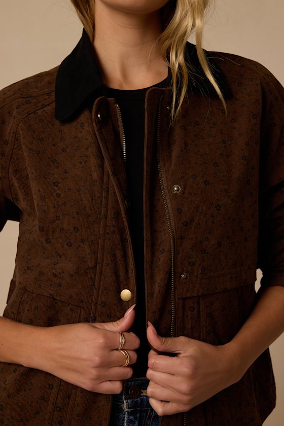 Ashcraft Brown Floral Corduroy Jacket - thumbnail 5