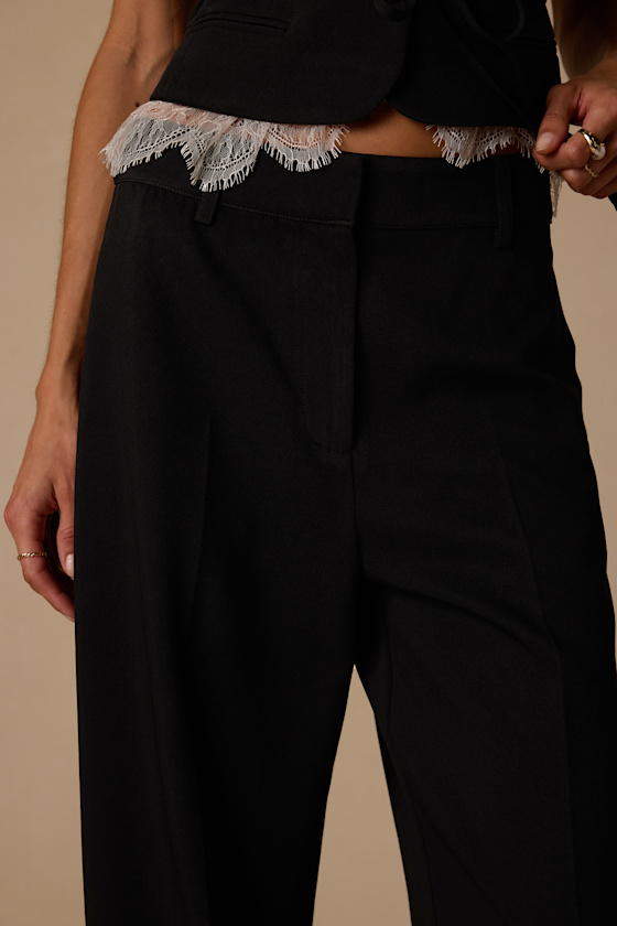 Vesper Black High-Rise Lace Pants - thumbnail 4
