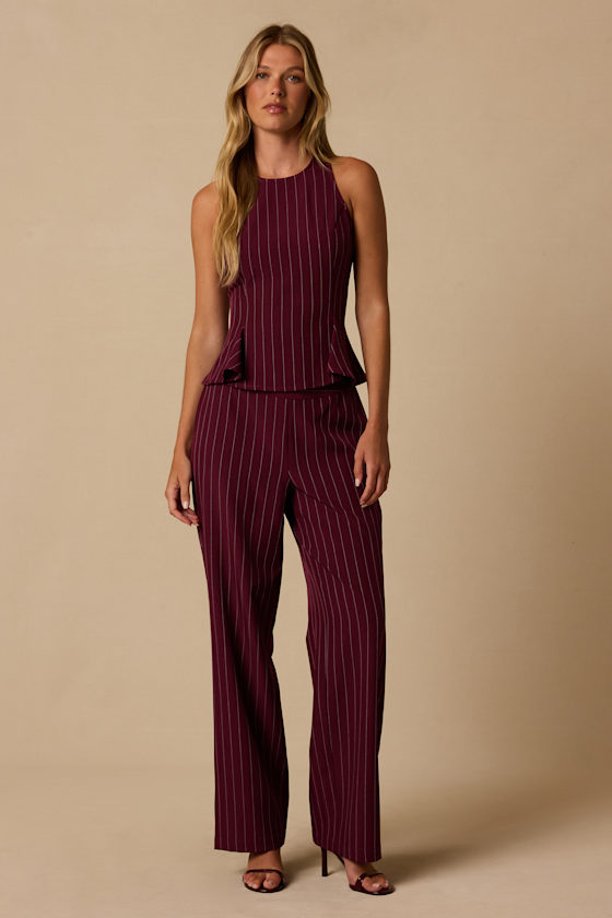 Enterprise Burgundy Pinstriped Tank Top - thumbnail 4
