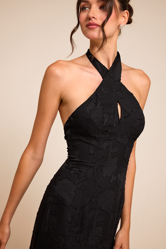 Eloria Black Halter Maxi Dress 2