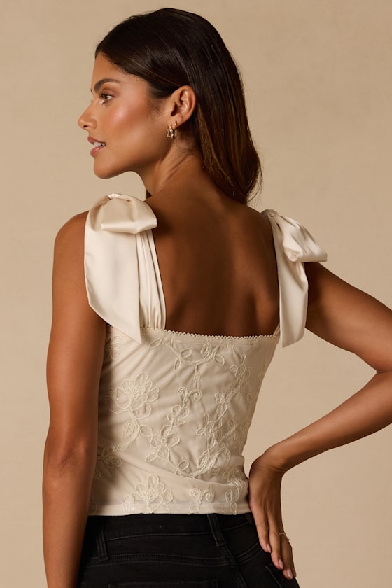 Robbie Ivory Sequin Tie-Strap Tank Top - thumbnail 3