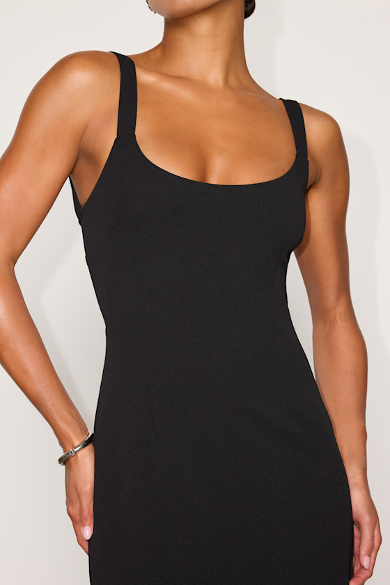 Samina Black Ponte Knit Tie-Back Midi Dress - thumbnail 3