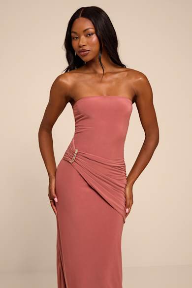lulus dusty rose maxi dress Dusty Rose Bridesmaid Dresses