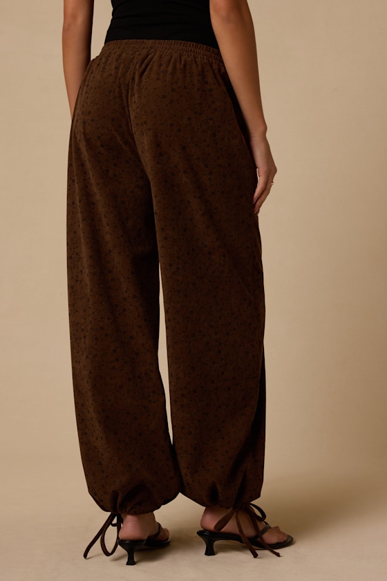 Ashcraft Brown Floral Corduroy Pants - thumbnail 3