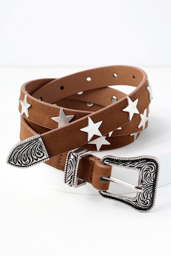 Star Studded Silver and Brown Belt 1
