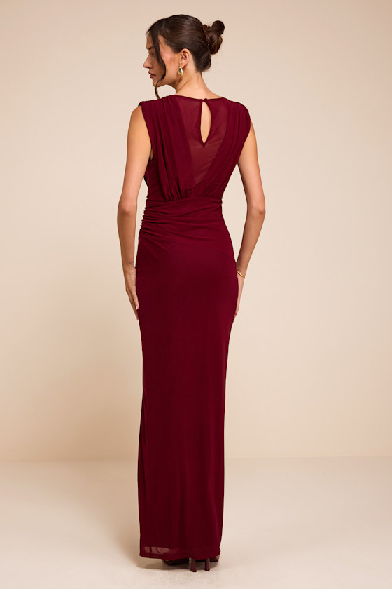 Beatrix Berry Plunge Maxi Dress - thumbnail 3