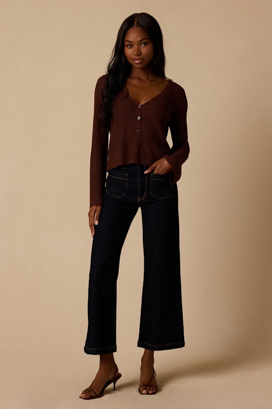 Springtime Sweetie Brown Loose Knit Cardigan Sweater - thumbnail 4