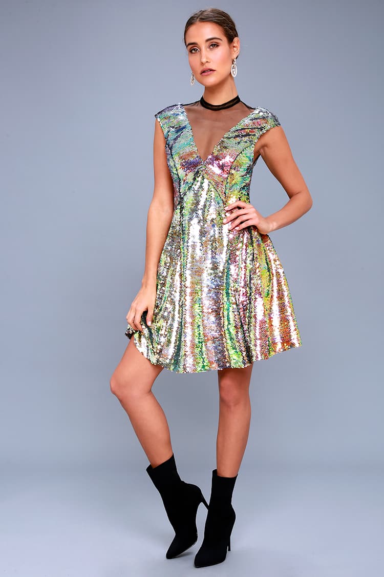 slim fit dress slacks Intimately Free People Rise and Shine Sequin Slip (Small) main image 0