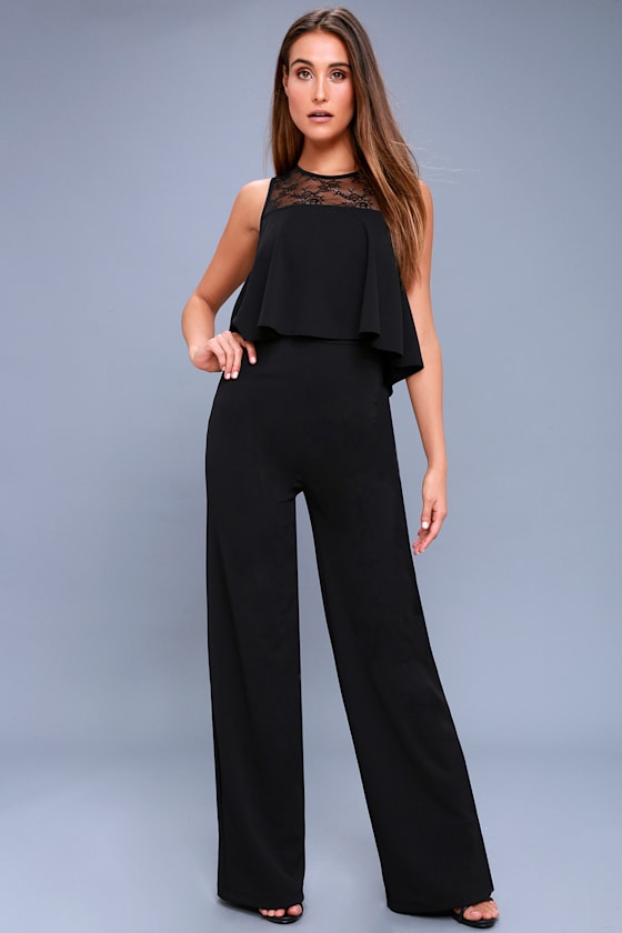 Hollywood Heights Black Lace Jumpsuit 1