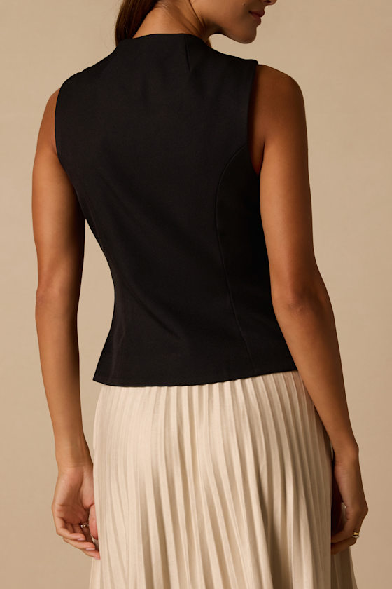 Delgado Black Sleeveless Top - thumbnail 3