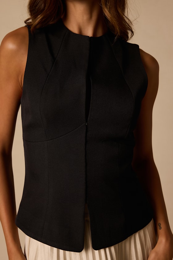 Delgado Black Sleeveless Top - thumbnail 5