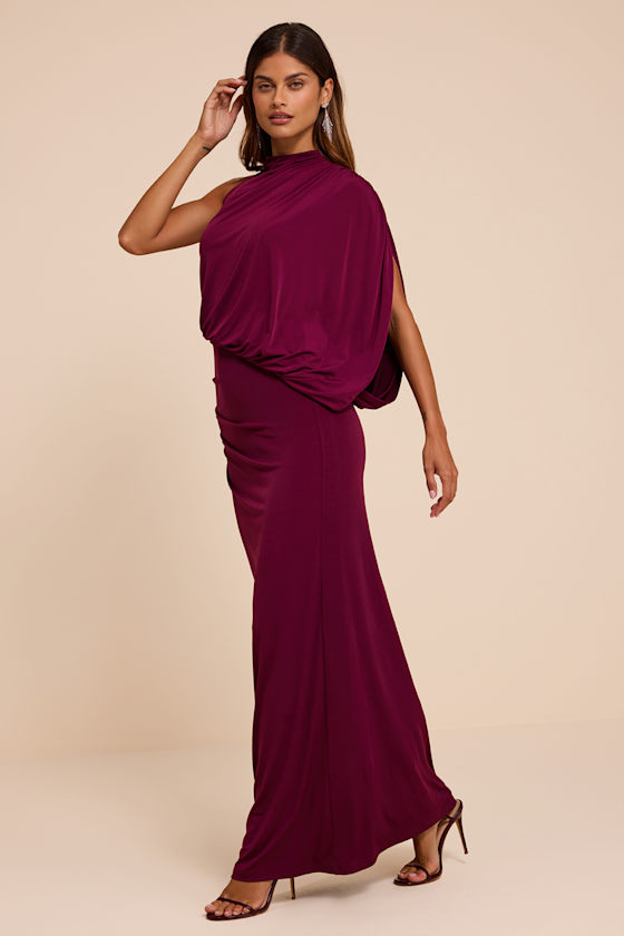 Hannah Plum One-Shoulder Maxi Dress - thumbnail 4