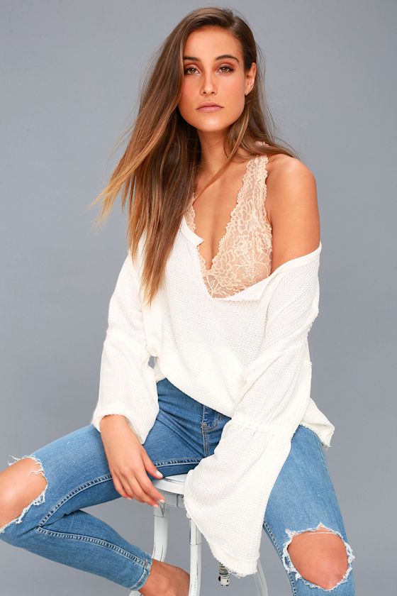 Heartbreaker Nude Lace Halter Bralette 2