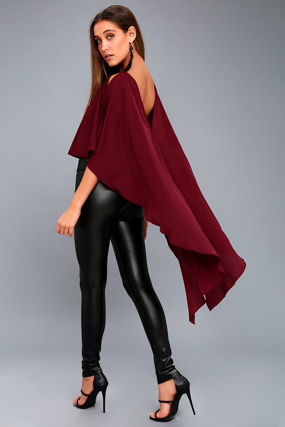 On Top of the World Burgundy High-Low Top 3