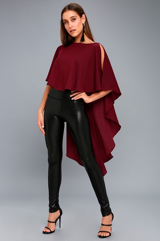 On Top of the World Burgundy High-Low Top 2