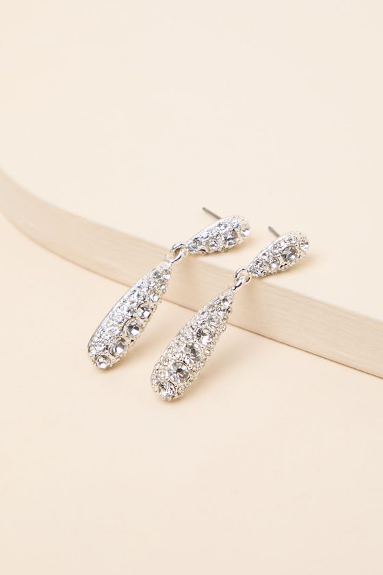Jessa Silver Rhinestone Earrings 2