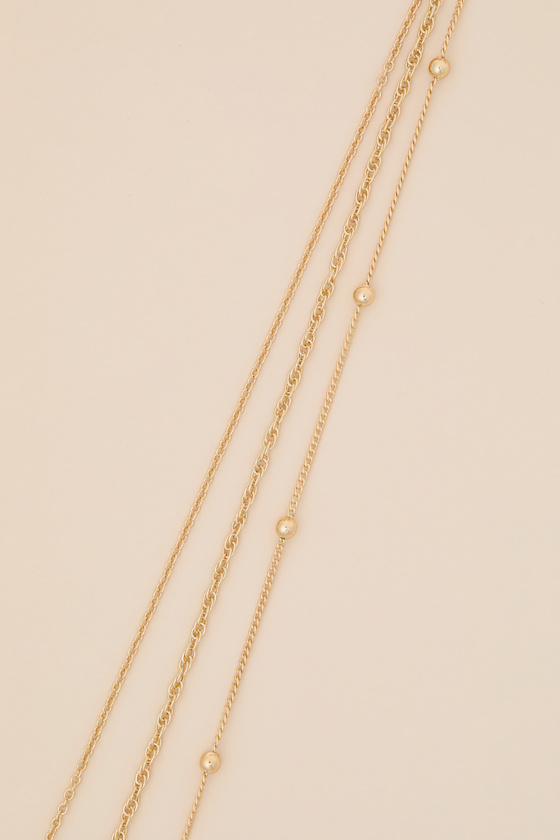 Hansen Gold Layered Lariat Necklace - thumbnail 4