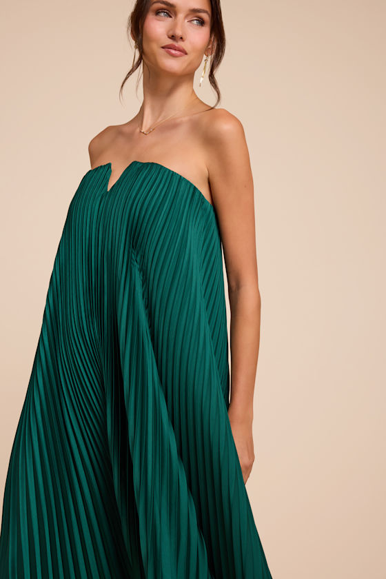 Daylen Emerald Satin Shift Maxi Dress 2