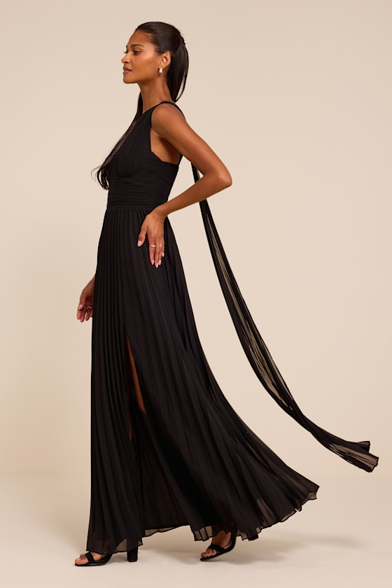 Rita Black One-Shoulder Maxi Dress - thumbnail 4